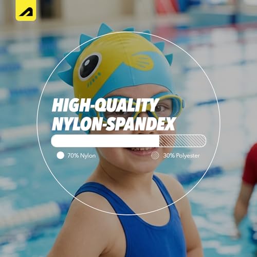 Image of Boldfit Dino Theme Kids Swimming Set, 5-in-1 Combo with Silicone Swim Cap, Anti-Fog Adjustable Goggles, Earplugs & Nose Clip, Leak-Proof, Comfortable & Durable Swim Kit for Boys & Girls