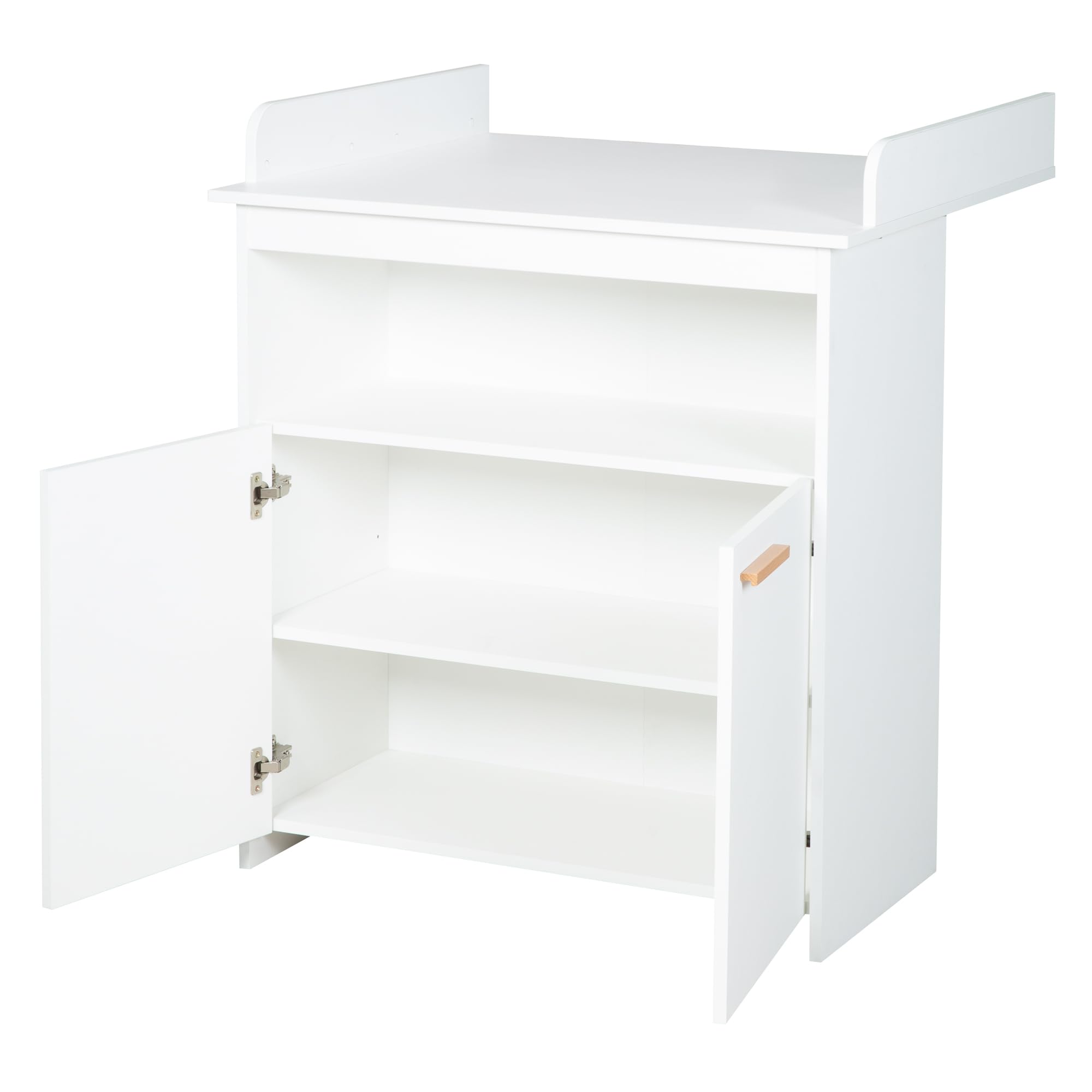 roba Wickelkommode 'Anton' in Weiß, inkl. Wickelansatz, Wickeltisch mit 2 Türen & 1 Fach, Wickelhöhe 90 cm