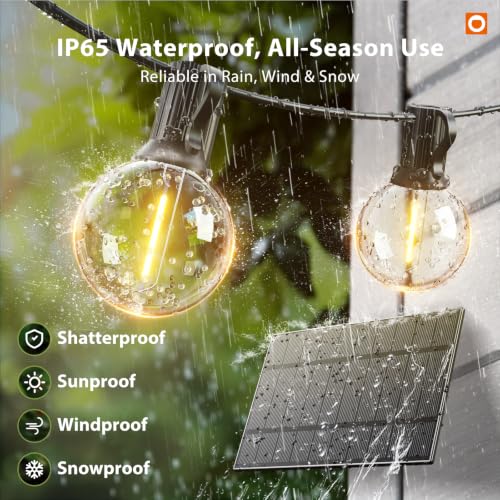 addlon 100FT 54LED Solar String Lights Outdoor Waterproof with Remote USB - image 6