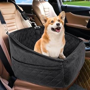 Dog Car Seat for Small Medium Dogs,Detachable Washable Dog Booster Seat Under 30lbs, Pet Car Seat Travel Bed with Storage Pockets and Dog Safety Belt (Black) Dog Car Seat for Small Medium DogsDetachable Washable Dog Booster Seat Under 30lbs Pet Car Seat Travel Bed with Storage Pockets and Dog Safety Belt Black