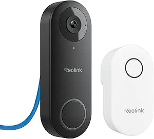 Reolink PoE Video Doorbell Camera Wired with Chime, 5MP Super HD Smart Video Doorbell V2 with Camera, 180° Diagonal View, Human Detection, Two-Way Audio, Remote Access, Waterproof, Video Doorbell PoE
