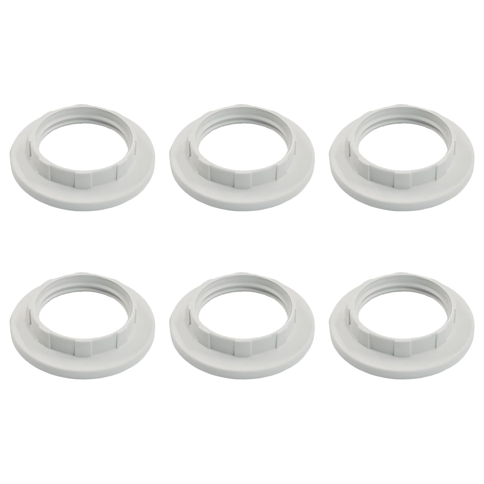 lamp shade collar rings, e14, white, 6 pack | plastic lock socket adapter, 1.12 inch inner diameter, retainer rings, for table lamps floor lamps pendant lights