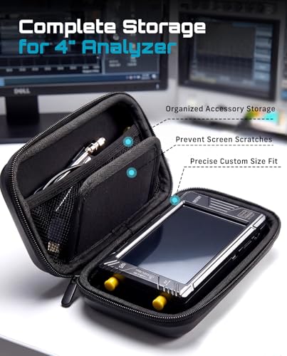 Image of SEESII Tinysa Ultra+ ZS407 7.3GHz Spectrum Analyzer with Hard Case: HW V0.5.4 100kHz-7.3GHz Handheld Tiny Frequency Analyzer 2-in-1 RF Signal Generator with 4'' EVA Shell, for Ham Radio, Field Testing