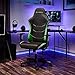 Respawn 110 Ergonomic Gaming Chair - Reclining Office Video Game Swivel Chair with Lumbar Support, Headrest, Heavy Duty, High Back, Racing Style Gaming Recliner Seat for Computer Gamer - Green