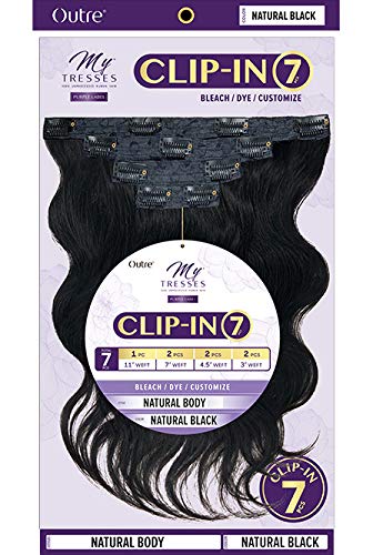 Outre MyTresses Unprocessed Human Hair Purple Label Clip-In 7Pcs NATURAL BODY 12 (NA)