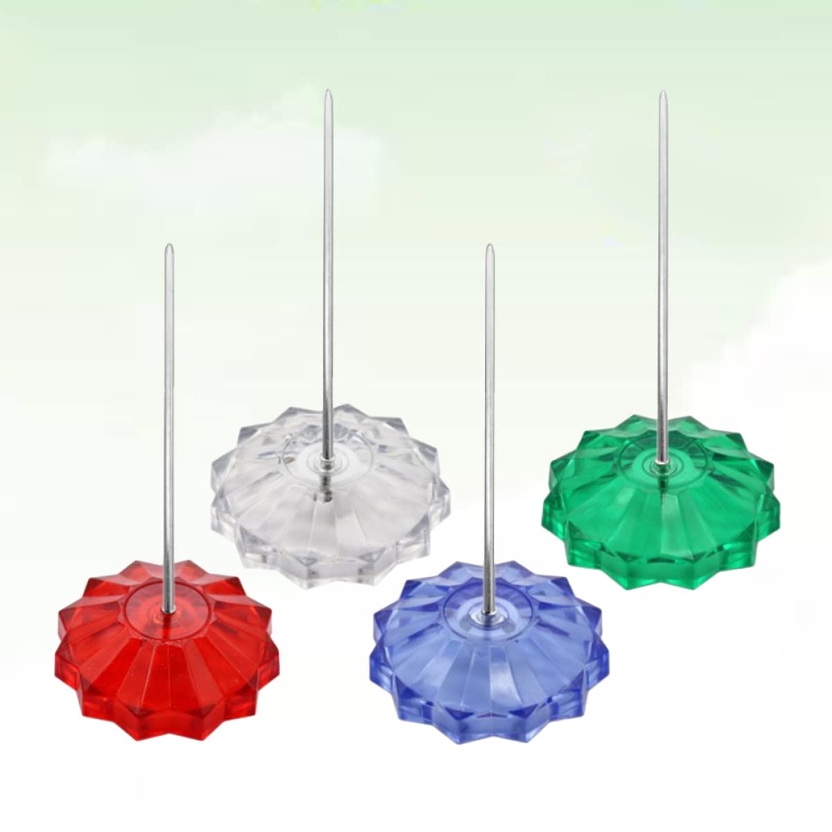 Gadpiparty 3 Series Soporte De Notas Y Recibos Spike Stick Con Base Redonda Para Escritorio Rojo Verde Azul Transparente Accesorio De Cocina Y Oficina Para Almacenar Y Notas 4 Piezas X 3