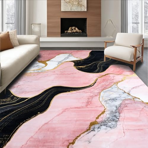 Tapete rectangular 8x10 ODIKA fusiones rosa y negro