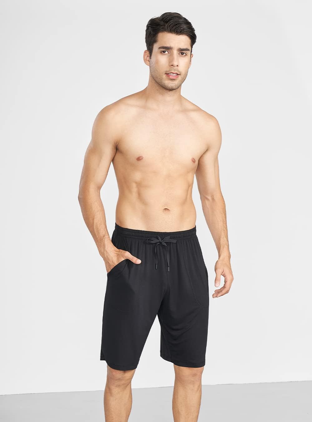 DAVID ARCHY Mens Pajama Shorts Bamboo Rayon Sleep Shorts Soft Comfy Breathable Lounge Pants with Pockets 2 Pack - Image 3