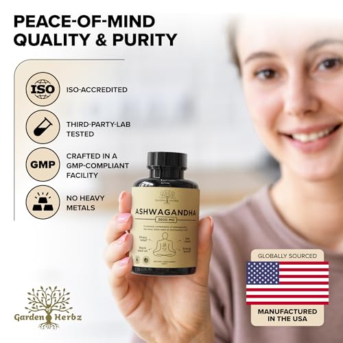 Garden Of Herbz Organic Ashwagandha Root & Irish Sea Moss – 3,600 Mg Ashwagandha Supplement With Black Seed Oil, & Burdock Root – Herbal Supplement For Energy thumb #4