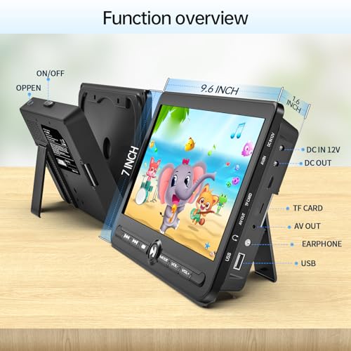 Arafuna 10.5\ Dual Auto DVD Player, wiederaufladbarer Auto-Bildschirm Spielen EIN oder Zwei Verschiedene Filme, Kopfstütze für Auto, Unterstützung USB/SD, Last Memory