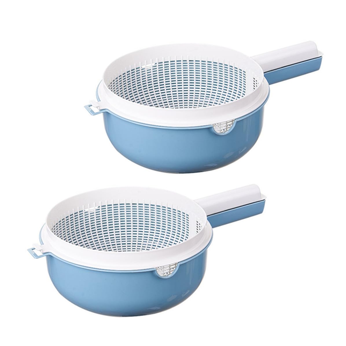 Cesta coladora de doble capa con tapa para lavado de frutas 1