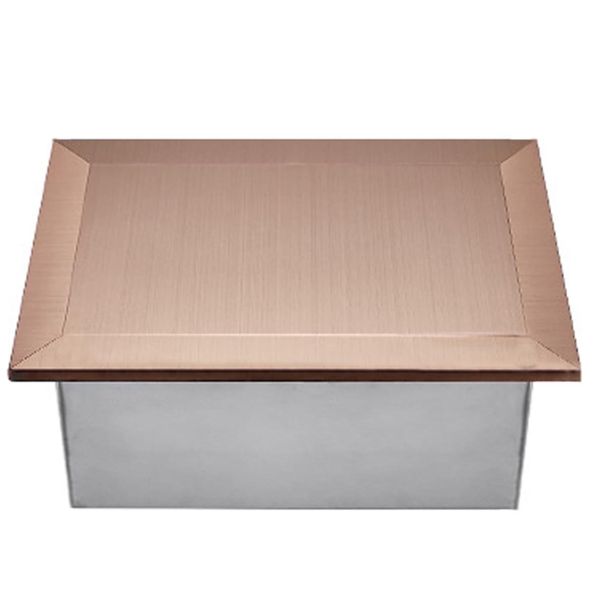 Recessed bin lids, Square Waste Chute Lid Embedded Type Trash Can 304 Stainless(Brass)