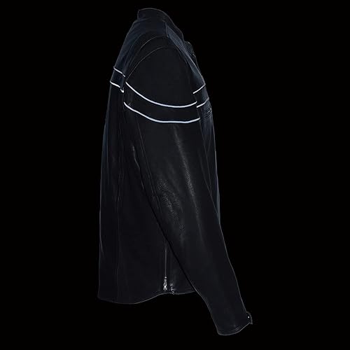 Miniatura 9 de Milwaukee Leather MLM1525 - Chaqueta MC ligera de cuero negro 'Crossover' para hombre