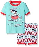 Petit Lem Girls' Baby 2 Piece Sleeve Top and Short Pajama Set-Fashionista, Turquoise, 18 Months