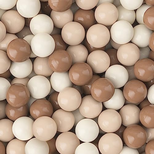 GOGOSO Ball Pit Balls for Toddlers Phthalate-Free BPA-Free Non-Toxic Crush Proof Soft Plastic Play Balls Baby Kids Shape Tent Pool Playhouse Playpen Party Decor,Coffee Brown Beige,50PCS