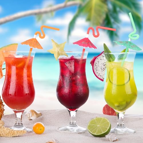 100 Pitillos Flexibles con Sombrilla para Bebidas Coloridos miniatura 4