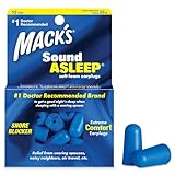 Mack’s Sound Asleep Soft Foam Earplugs, 12 Pair – 32dB High NRR, Comfortable Ear Plugs for Sleeping, Snoring, Travel and Noisy Neighbors