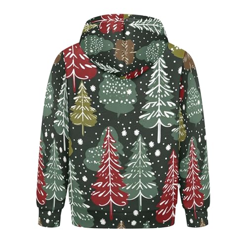Kids Hoodies Sweaters Christmas Xmas Trees Hooded Sweatshirts with Big Pockets for Boys Girls B04003192