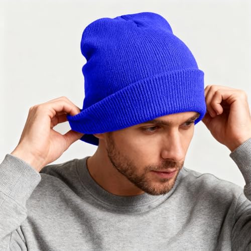 Image of ZOORON Beanie for Men Women Warm Winter Hat Unisex Soft Knit Cuffed Beanie