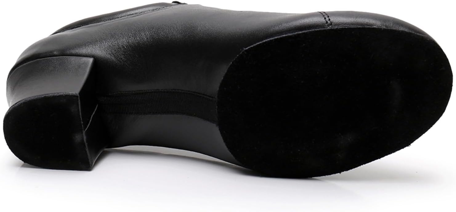 Men's Leather Round Toe Dancing Shoes for Latin Rumba Waltz Tango Performence Ballroom Dance Shoes