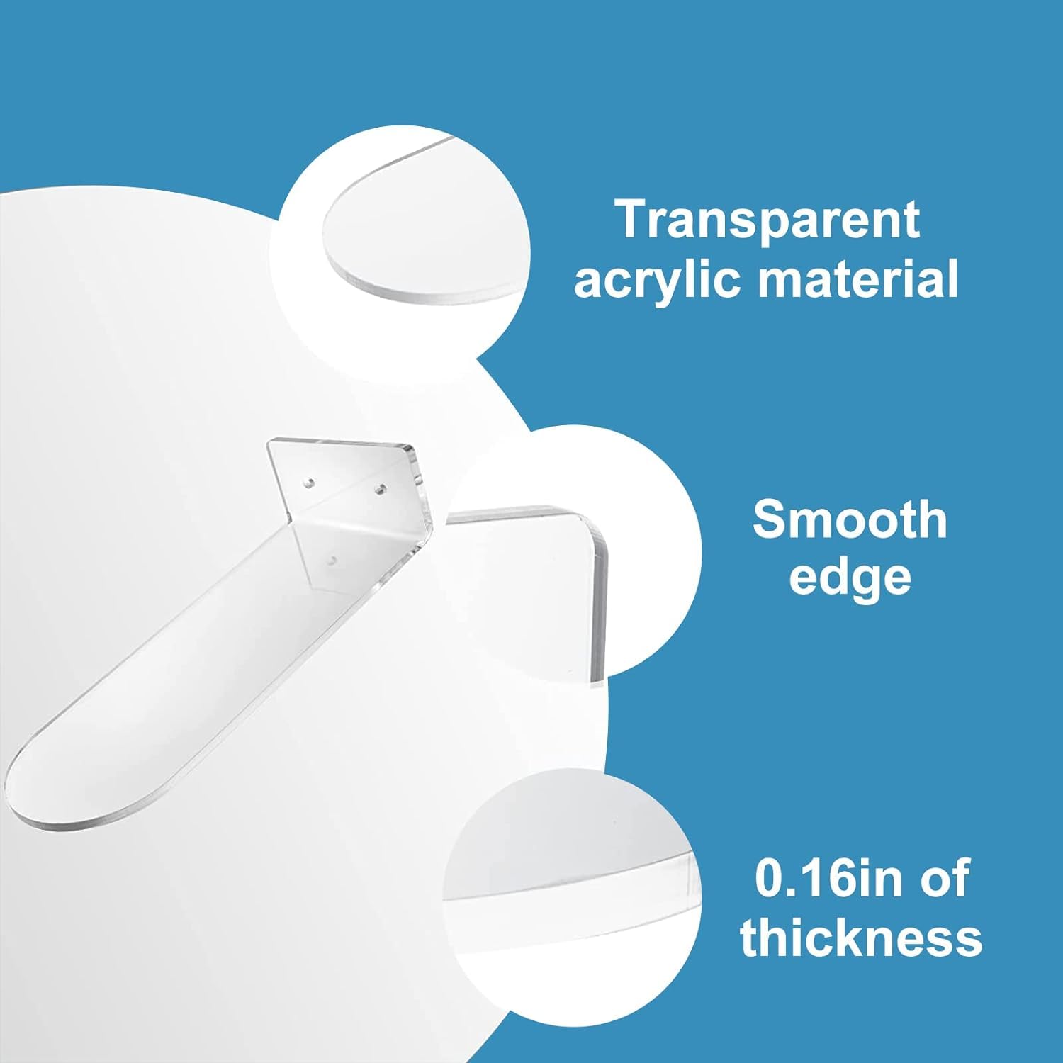 Zapatero flotante de acrílico (juego de 6) soporte de pared para zapatos, estante de almacenamiento transparente para uso doméstico, estante de exhibición de zapatillas con tornillos y 6
