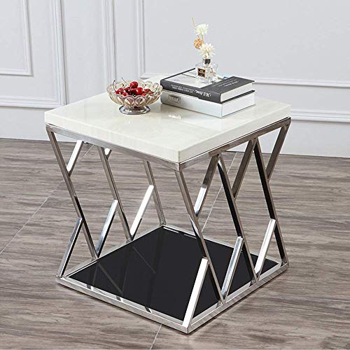 Stainless Steel Marble Coffee Table, Multi-Function Square Small Sofa Stainless Steel Marble Coffee Table, Multi-Function Square Small Sofa