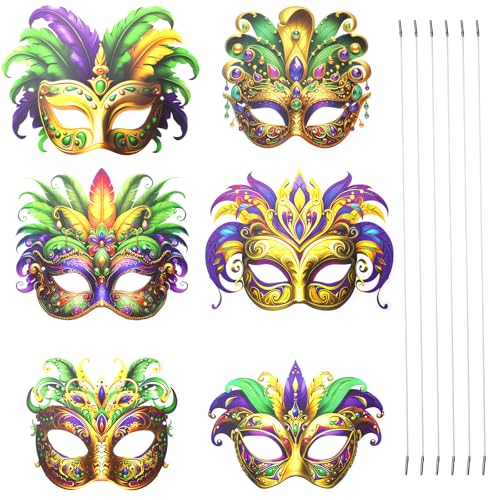 Unmask the Fun: A Review of Grevosea 6 Pcs Mardi Gras Masks 