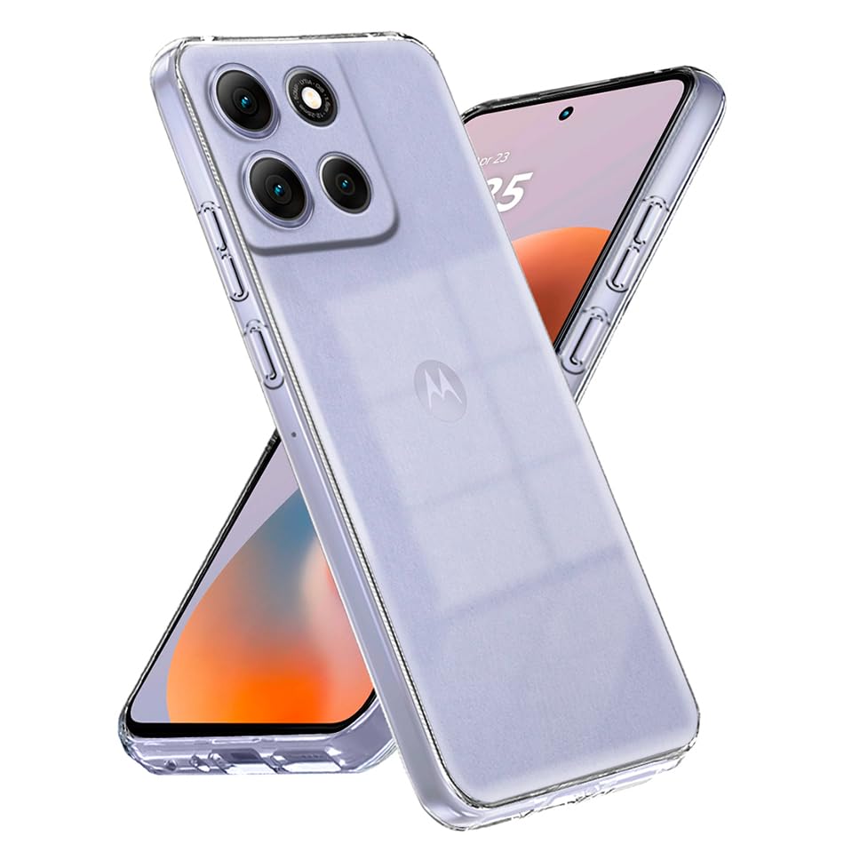 Image of Fashionury Crystal Clear Case for Motorola G86 Power 5G | Yellowing Resistance | Transparent TPU Silicone | Raised Camera Lips | Slim Transparent Cover
