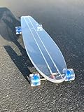 GHOST BOARDS Clear Longboard Skateboard - A Stylish Adult Skateboard with LED Wheels & No Grip Tape - Ride in Style & Turn Heads with Clear Skateboards Built for Fun, Speed & Smooth Carving