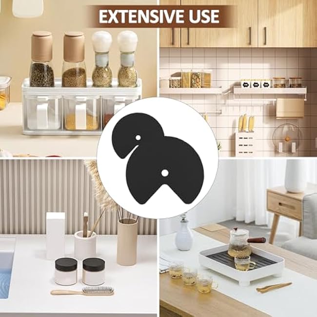 2Pcs Lazy Susan Shelf Liner, 26 Circle Kitchen Liners Non Adhesive Kitchen Cabinet Liners Non Slip Corner Shelf Liner Non Skid Fridge Mats for Kitchen Cupboards Drawers(Black)