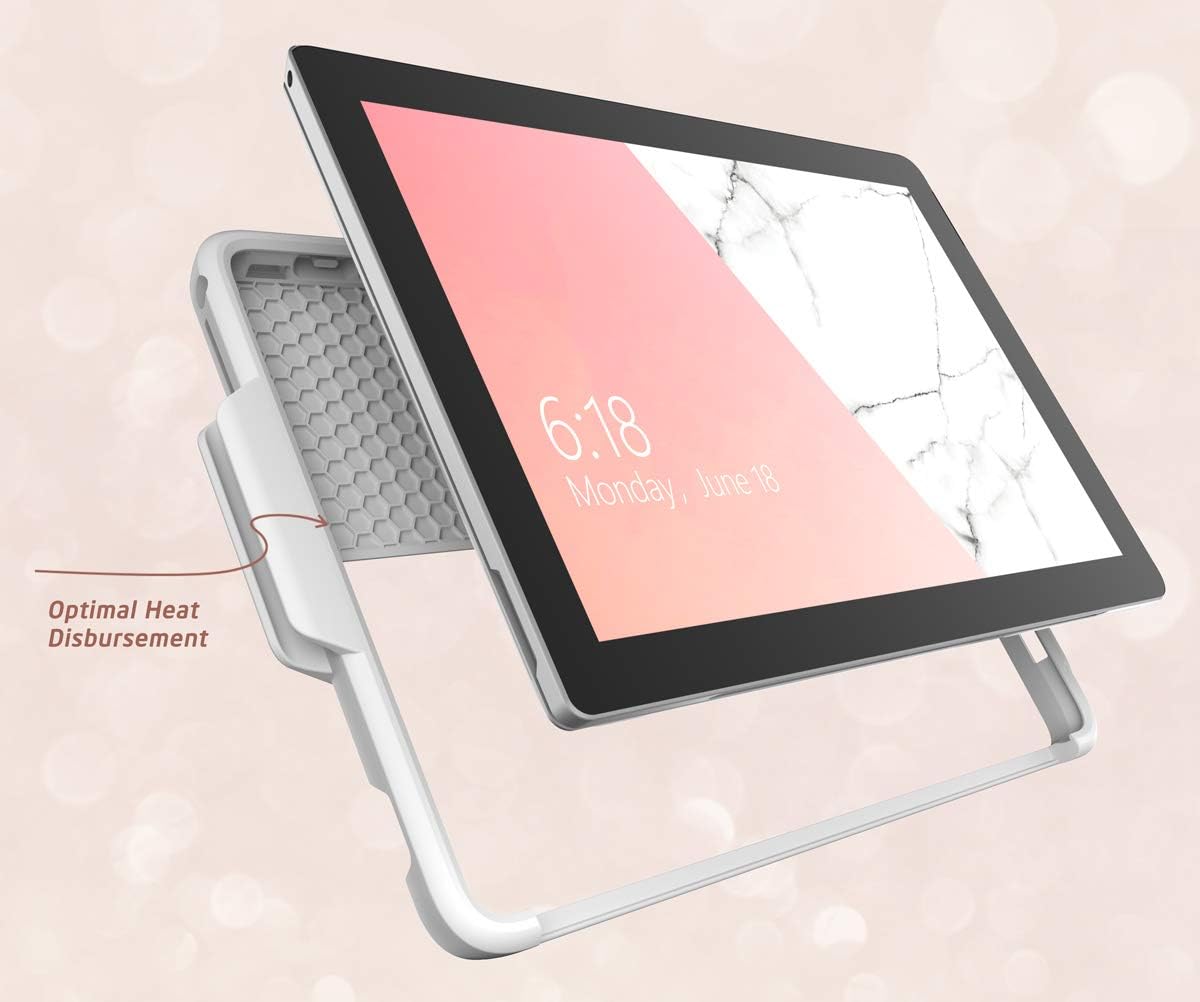 i-Blason Cosmo Series Designed for Microsoft Surface Pro 7 / Pro 6 Case, Slim Stylish Protective Bumper Case with Pencil Holder Compatible with Type Cover Keyboard (Marble)