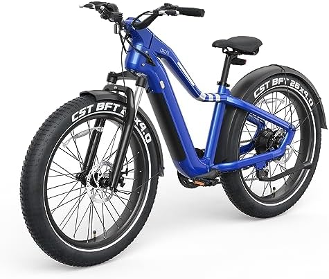 OKAI Ranger Electric Bike for Adults with BAFANG Rear Hub Motor 48V 750W – Shimano 8-Speed Gears, 45 Miles Range, 4″ Fat Tires, Customizable LED Light Bar, LCD Touchscreen, TEKTRO Disc Brakes