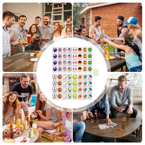 Canigegui Mahjong Juego De Mesa, Mahjong Madera, Juego De Mahjo-ng con Bandera Nacional, Jueggos Messa Tradicional Chino con Patrón Playa, Jueggos Bloques Ma-hjong Portátil - imagen 4