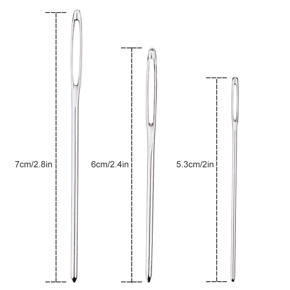 9 PCS Large Eye Blunt Needles, Stainless Steel Yarn Knitting Needles, Sewing Needles for Hand Sewing, Crafting Knitting Weaving Stringing Needles for Finishing Off Crochet Projects