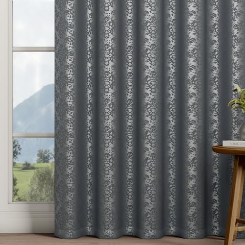 Image of Wakefit Jacquard Room Darkening Curtain | Light Blocking Upto 70% | (5 x 3.9 ft) | Door Curtain | Set of 2 | Reduces Noise | Machine Washable | Smash |Geo Grey