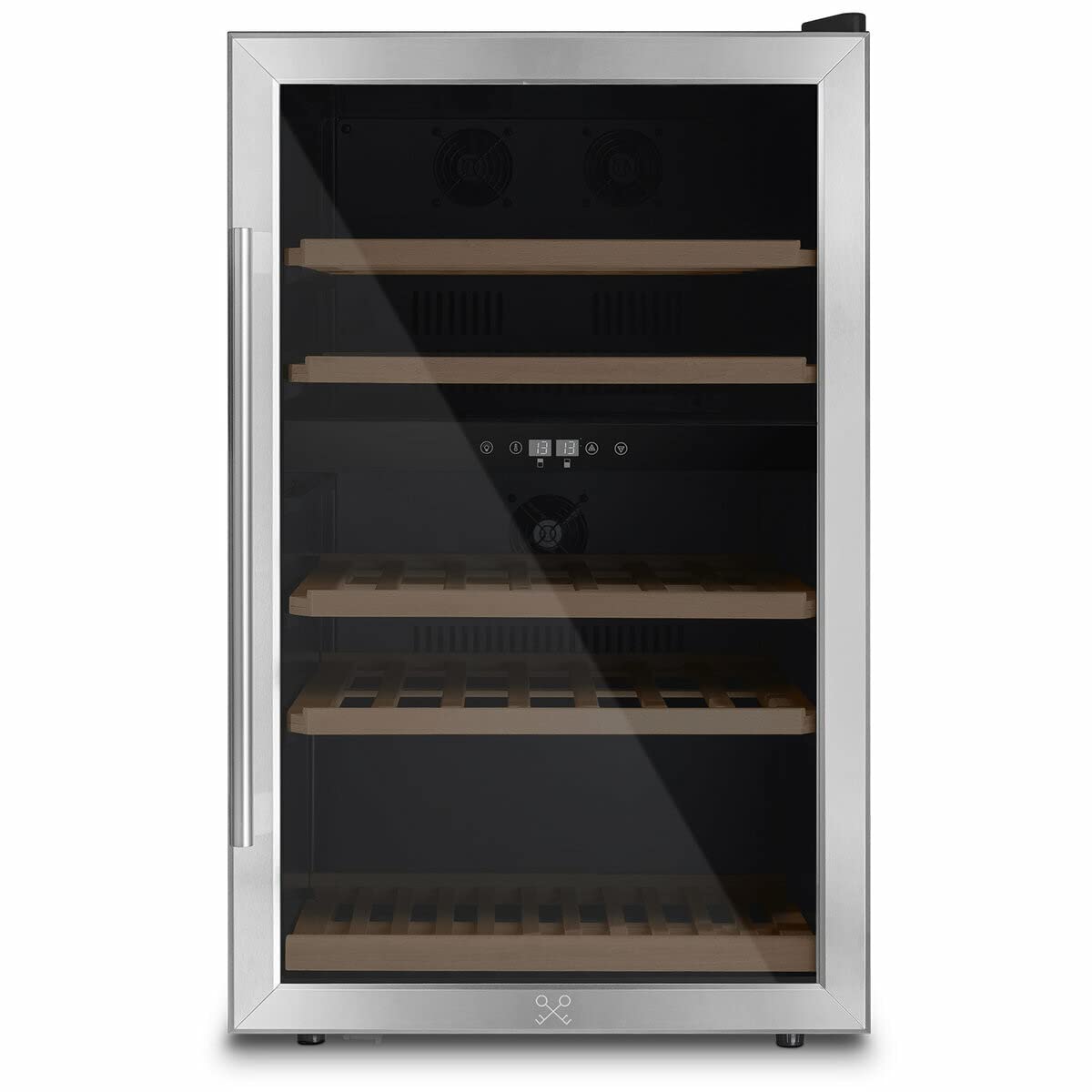 Les Petits Champs Vinoteca 53 Botellas CAVCD53, Capacidad 128L, 2 Zonas de Temperatura, Elegante Diseño en Acero Inoxidable, Ajuste de Temperatura de 5°C a 22°C, Anti-UV, LED