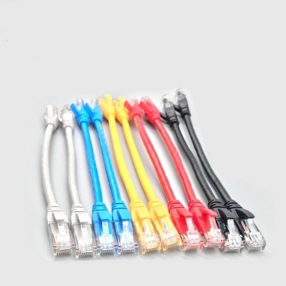 50 sztuk kabli Ethernet Cat6 Lan 0,3 m/0,5 m UTP RJ45 kabel sieciowy do PS PC internet modem routera (0,5 m, czarny)