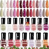 Kit de Esmalte de Uñas: Esmaltes de Uñas Gel para Uñas Esmalte Gel - 15 Colores Rosa Secado al Aire Regular Paquete de...