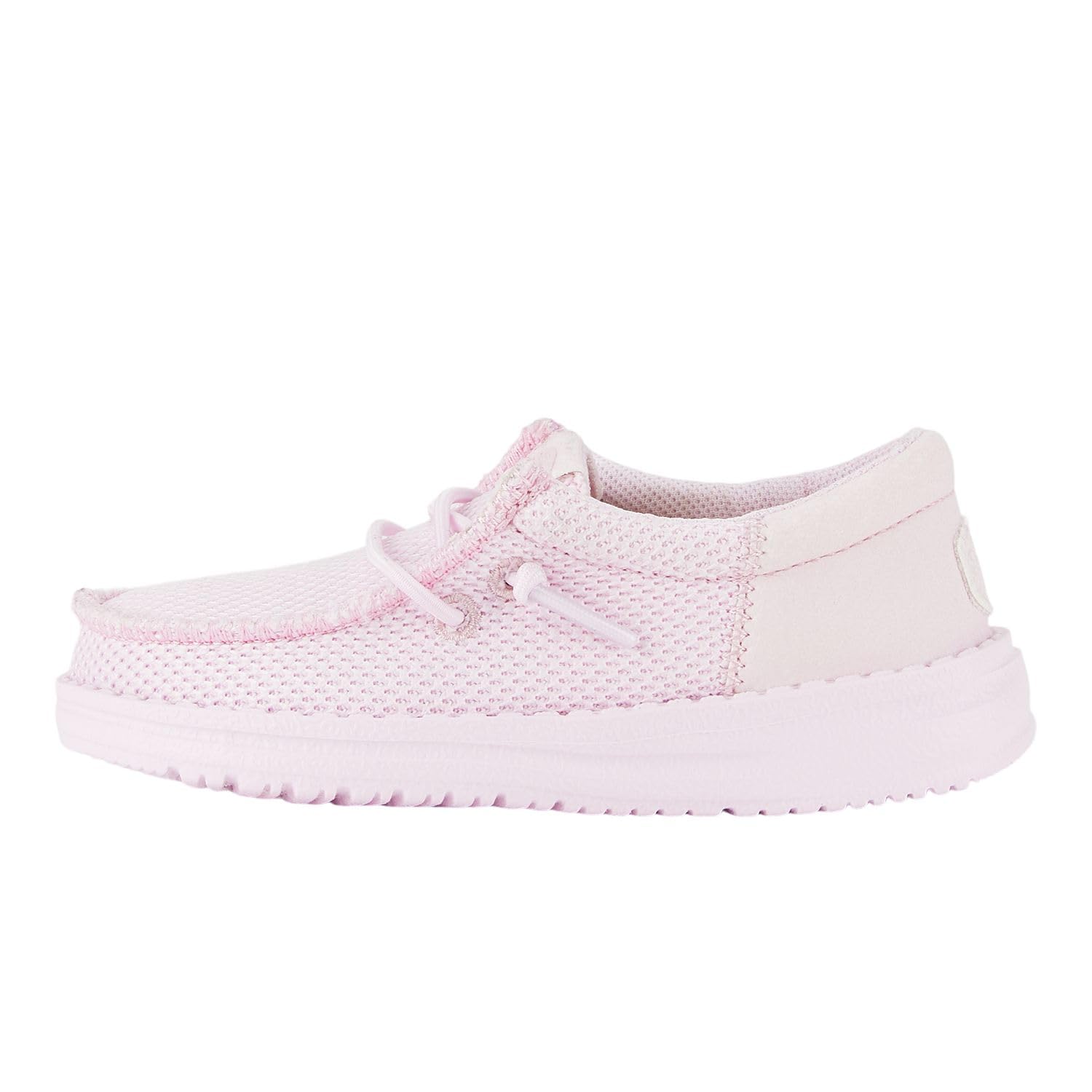 HEYDUDE Unisex Toddler Wally Funk Mono Slip On Shoe, Light Pink Size 7 | Lightweight Textile Loafer with Elastic Laces &amp; Foam Insole