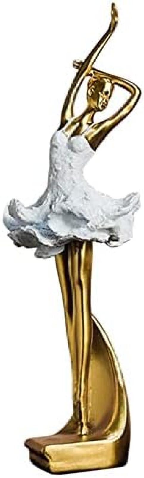 Cadeaux pour La Maison Figurines De Collection Statues De Décoration Statue De Ballerine De Style Nordique, Sculpture De Fille Dansante Décorative De Bureau pour Anniversaire De Salle À Manger,Or,