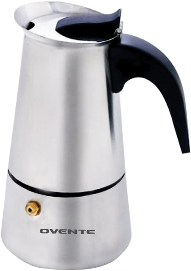 Ovente MPE04 4-Cup Stovetop Stainless Steel Espresso Maker