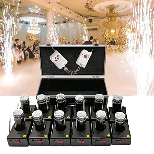 XINGma Máquina De Encendido De Fuegos Artificiales En Frío con Control Remoto, Fuente De Máquina De Fuegos Artificiales En Frío, Receptor De 4/8/12 Piezas,C