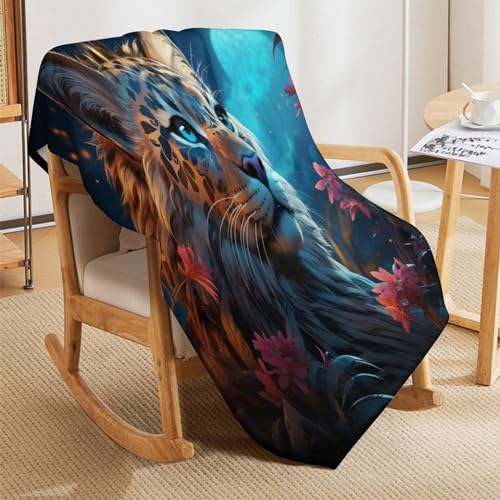Manta para sofá y sofá de franela cálida estilo leopardo 5