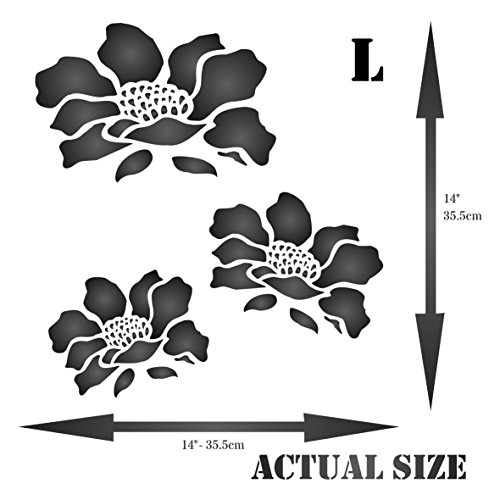 Stencil a forma di fiore, riutilizzabile, grande
