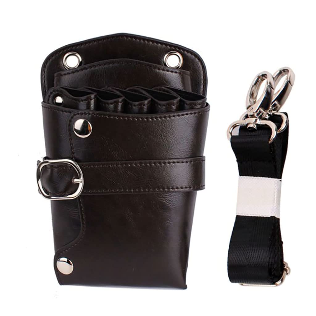 vrfvsdasAAS Hairdressing Tools Waist Bag, Leather Salon Hair Stylist Barber Scissors Shear Holster Hairdressing Waist Holder,Hairdresser Tool Carry Bag(A)