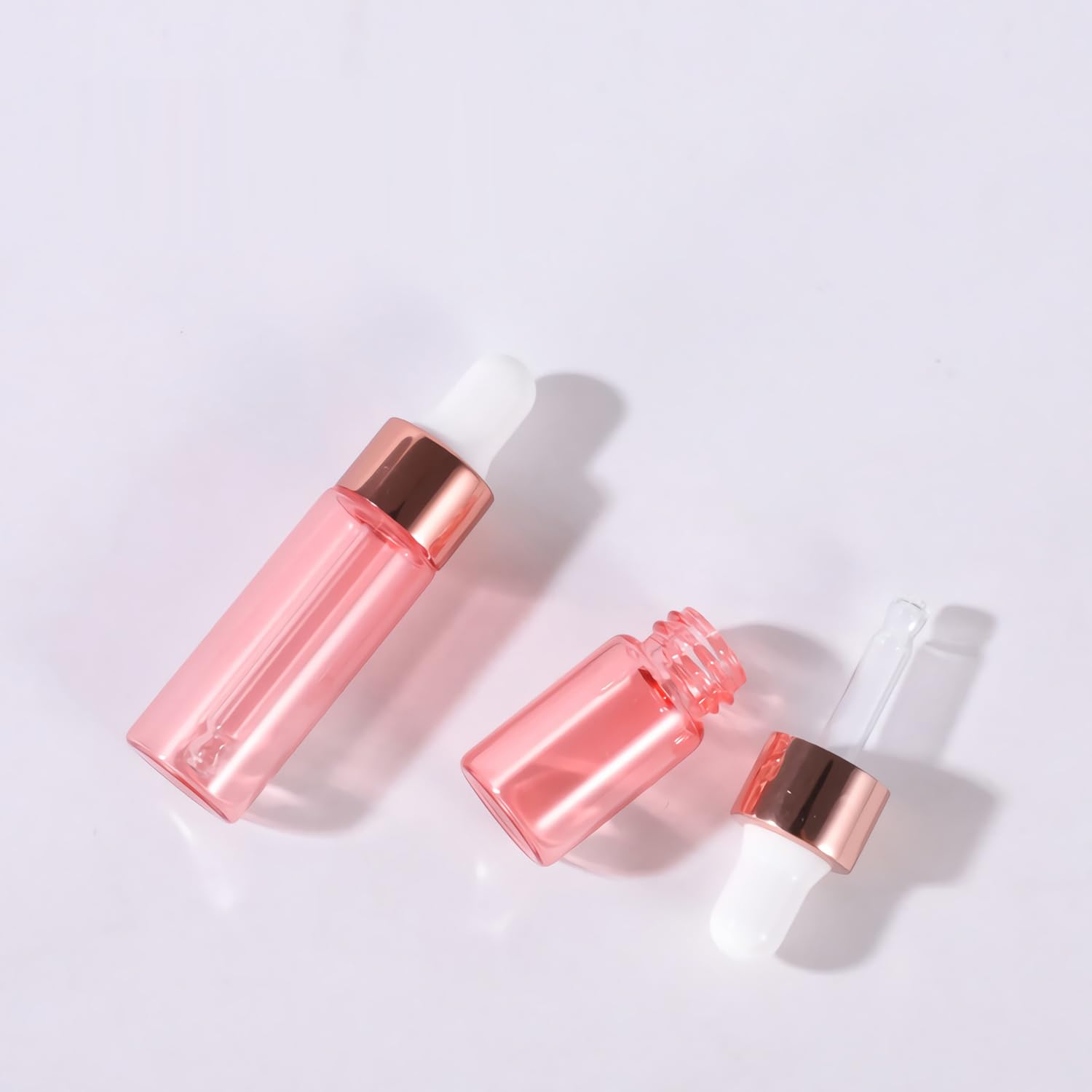 100 Stück 2ml Pink glas Pipettenflasche, Leere Kleine Pink Glasflasche mit Pipette, Stichprobe Glaspipette Tropfflasche für Aromatherapie ätherische Öle