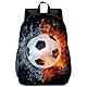 KDFSSIPE Fußball Rucksack, Kinder Rucksäcke Fußball, Feuer-Wasser Football Design Schulrucksack Leichter Wanderrucksack für Jugendliche, Schule & Reisen-16 Zoll