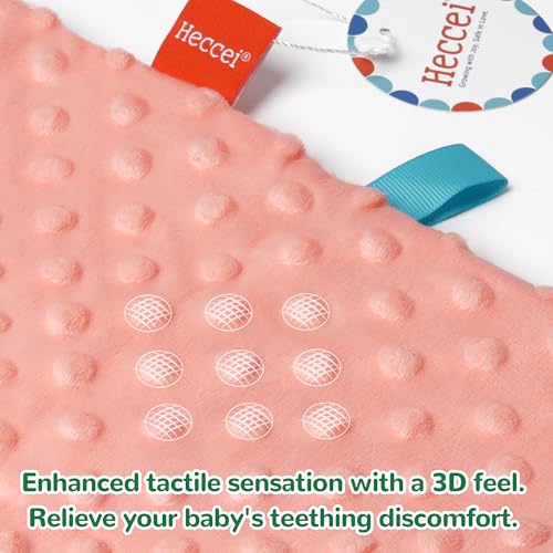 Image of Baby Tags Security Blankets - Baby Soothing Plush Blanket with Colorful Tags, 10 inchx10 inch Square Sensory Toys, Lovey for 3 Months+ Babies Boys and Girls (Green)