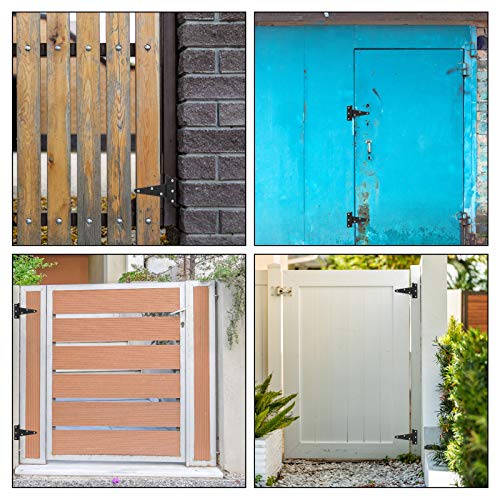 Laniakea 10 Pack 4 Inch T Strap Heavy Duty Shed Door Hinges Barn Door Hinges Gate Strap Hinge Fence Hinge Garden Door Hinges Black Wrought Hardware For Indoor And Outdoor #TOP3