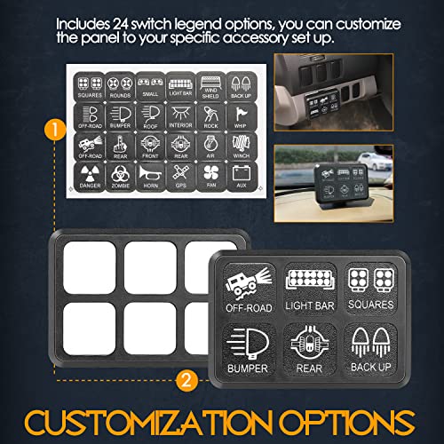 6 Gang Switch Panel, Nirider Universal Circuit Control Box Button Switch Pod Touch Switch Box For Truck Atv Utv Suv Car #TOP4
